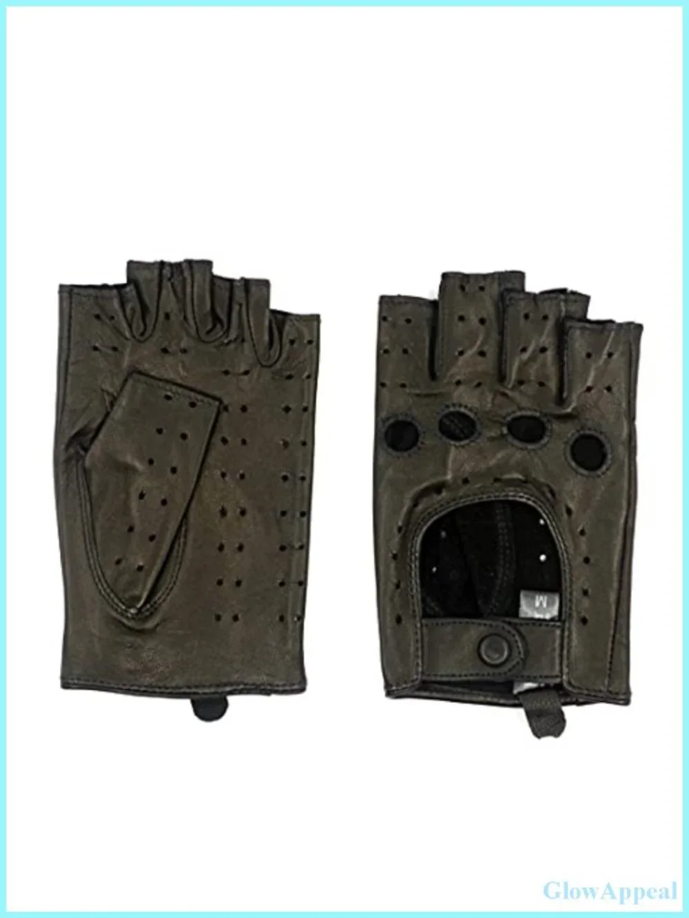 Women's Fingerless Lambskin Leather Driving Gloves with Pre-Rotated Fingers